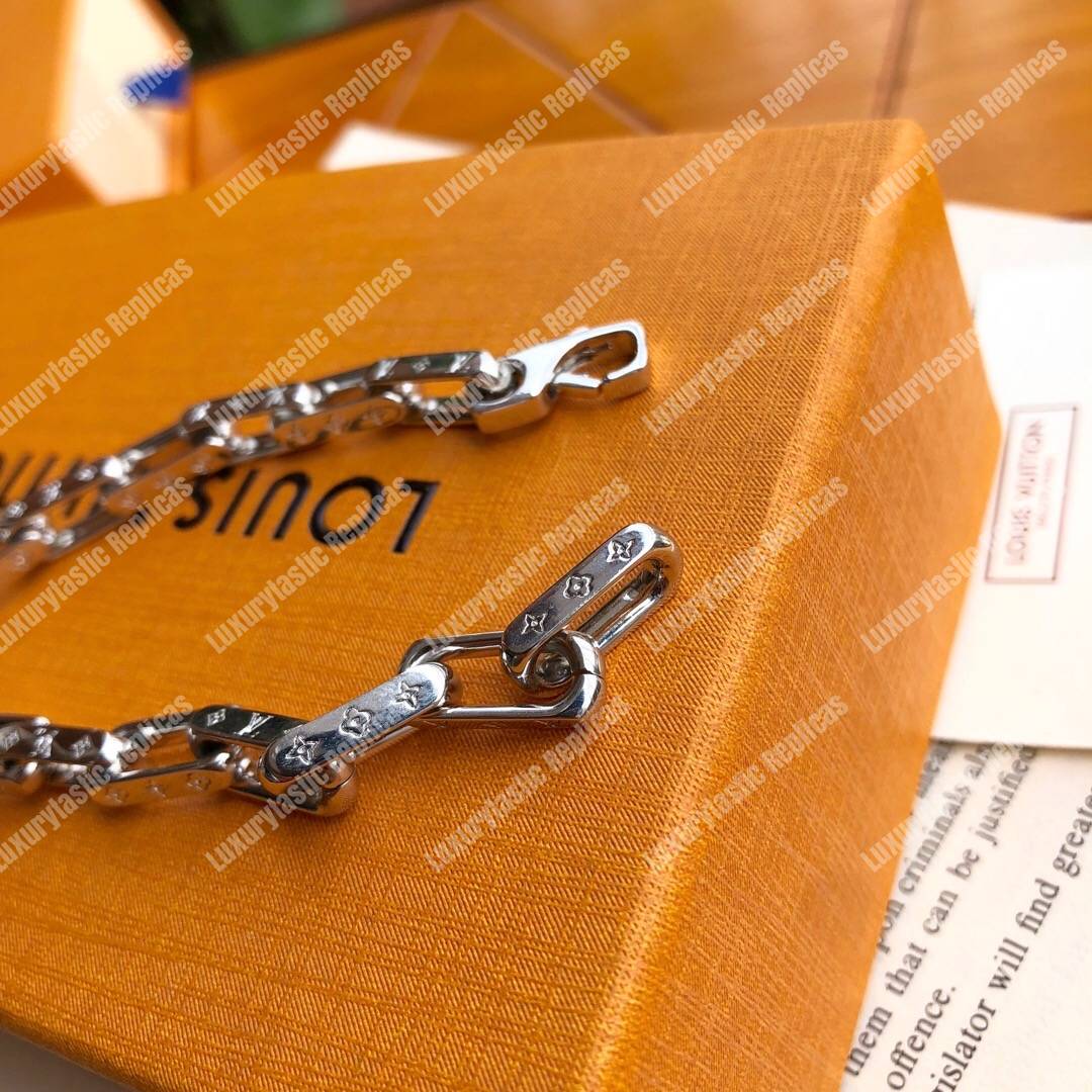 LV Monogram Chain Bracelet Silver