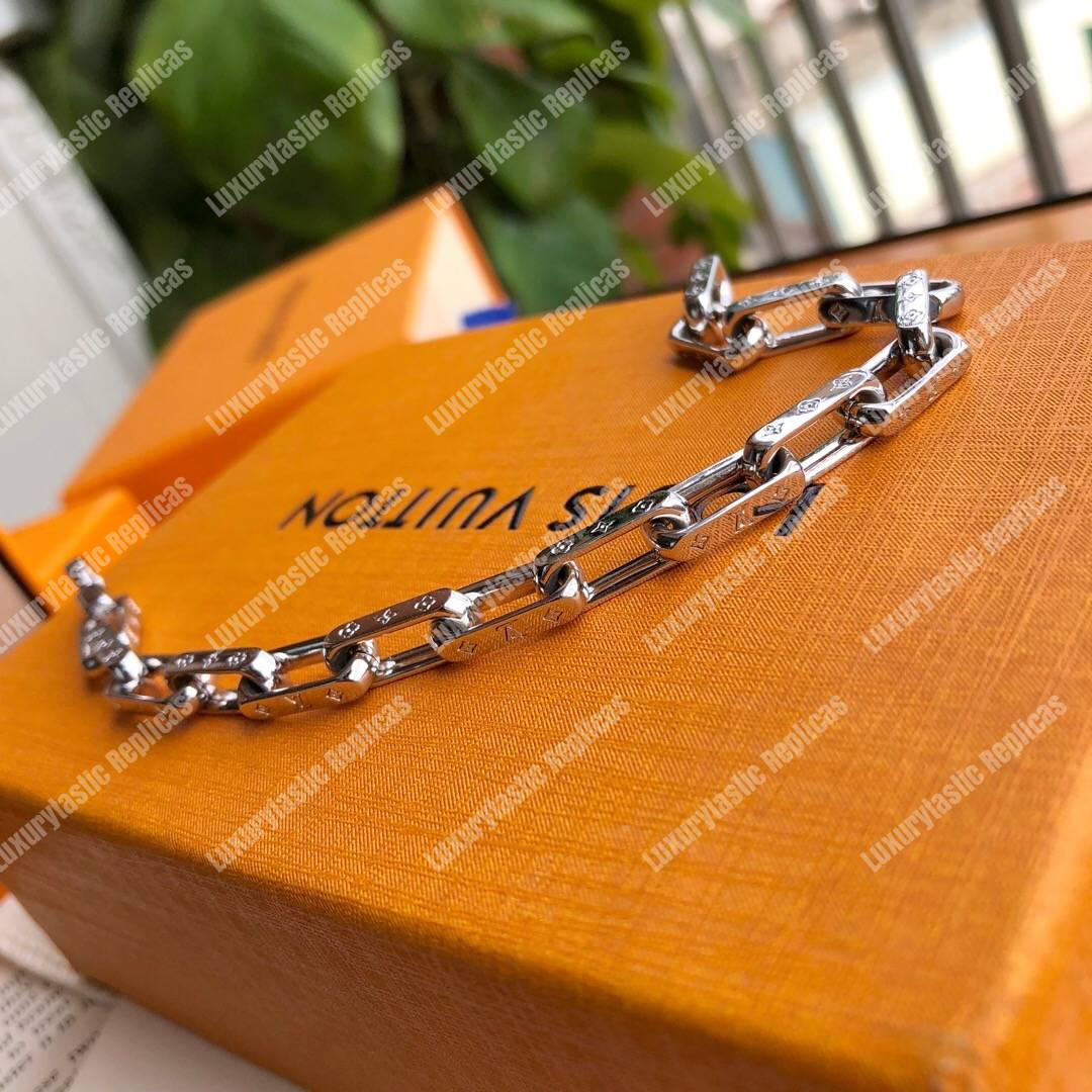 LV Monogram Chain Bracelet Silver