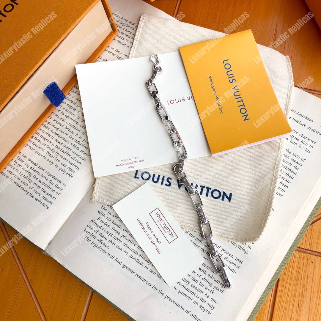 LV Monogram Chain Bracelet Silver