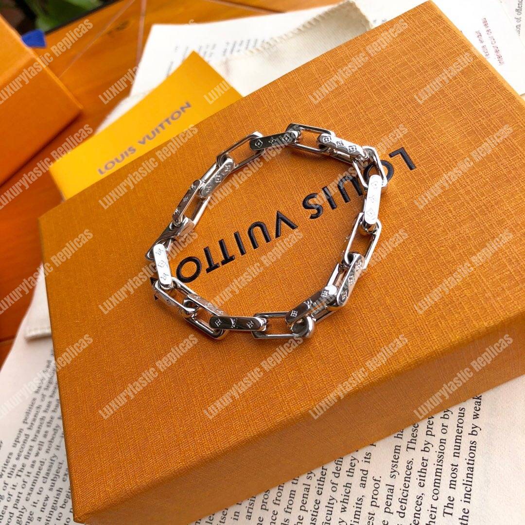 LV Monogram Chain Bracelet Silver