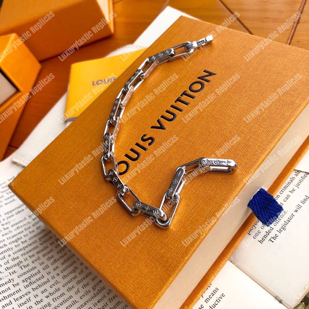 LV Monogram Chain Bracelet Silver