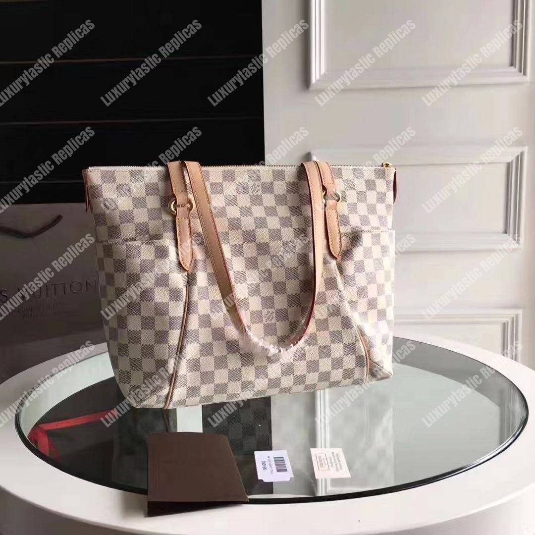 LV Totally MM Bag Damier Azur Beige