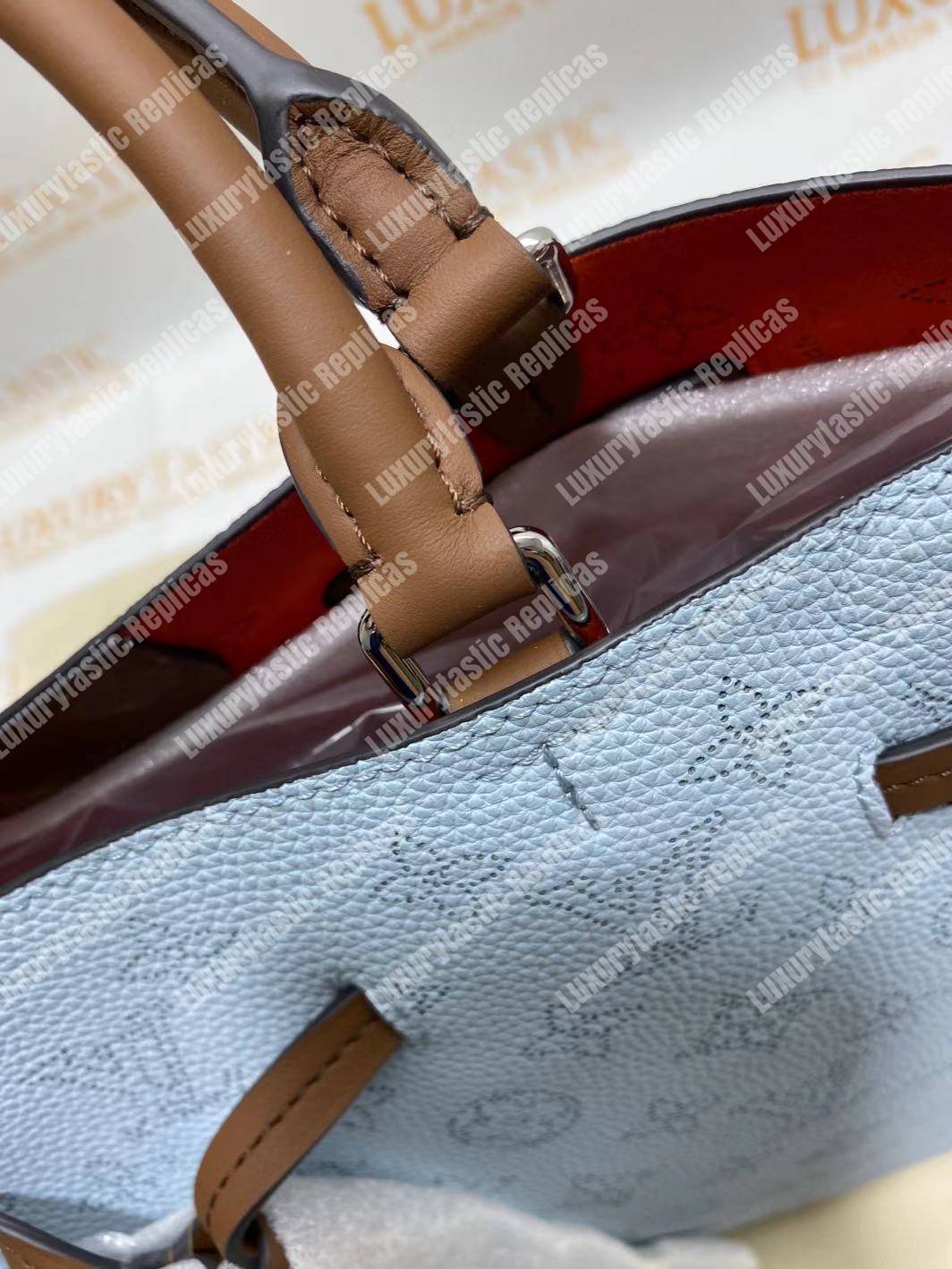 LV Girolata Handbag Mahina Bleu Horizon Pumpkin