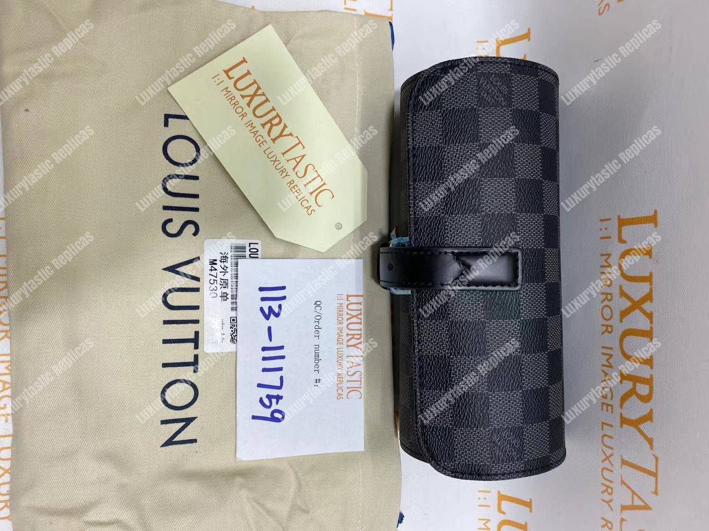 LV 3 Watch Case Damier Graphite Canvas
