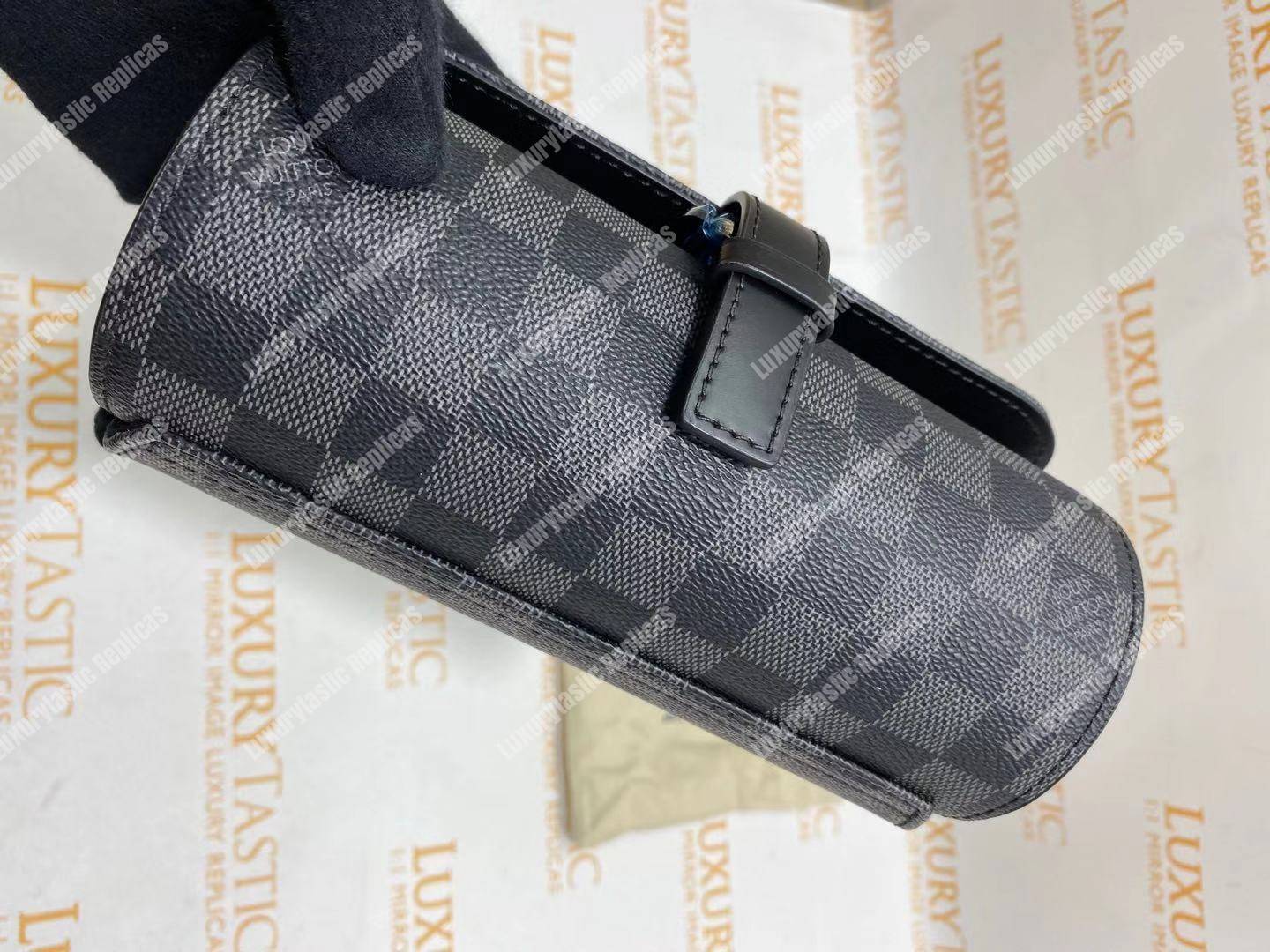 LV 3 Watch Case Damier Graphite Canvas