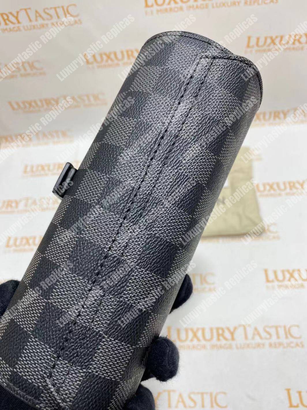 LV 3 Watch Case Damier Graphite Canvas
