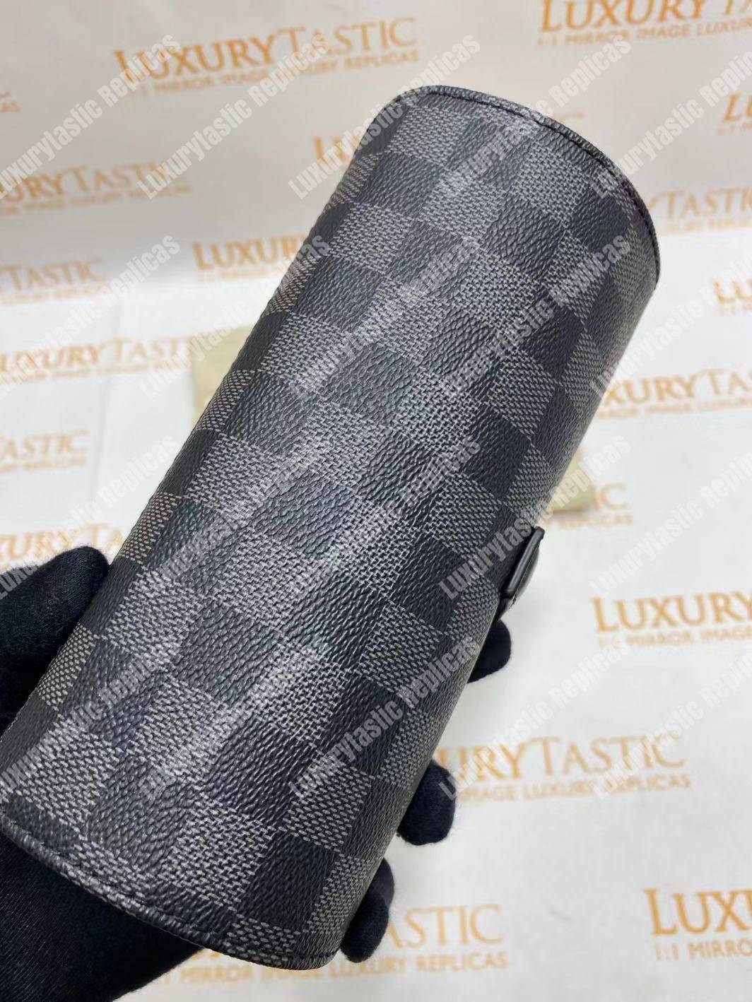LV 3 Watch Case Damier Graphite Canvas