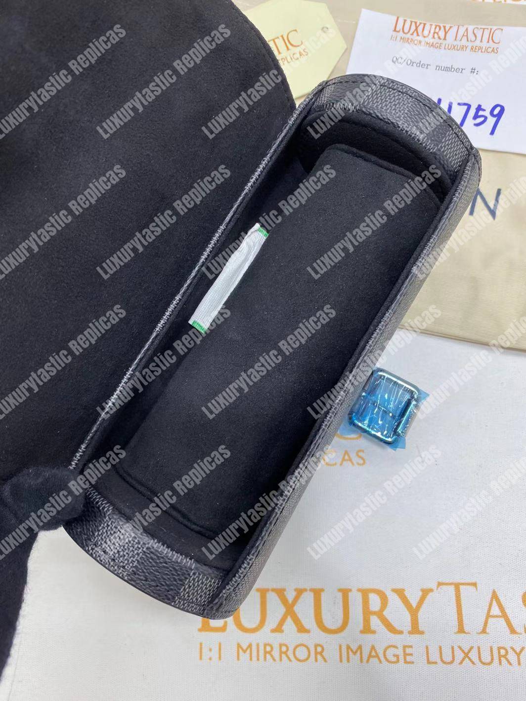 LV 3 Watch Case Damier Graphite Canvas