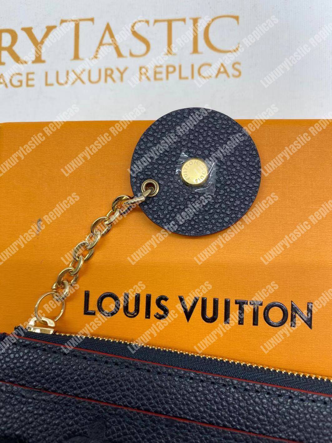 LV Zipped Card Holder Monogram Navy Red