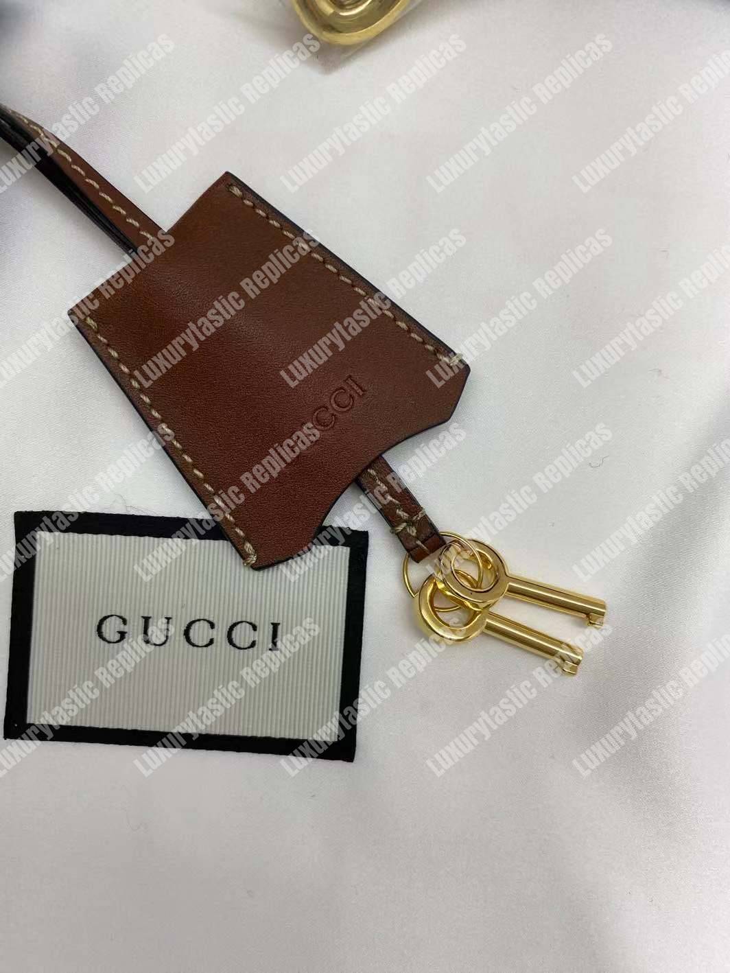 G*u*i padlock medium gg shoulder bag beige/ebony black