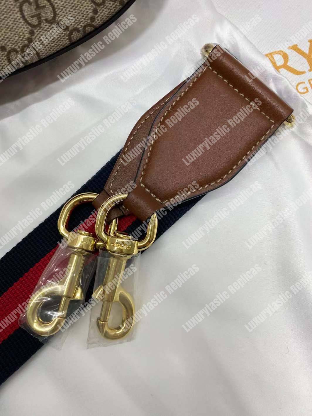 G*u*i padlock medium gg shoulder bag beige/ebony black