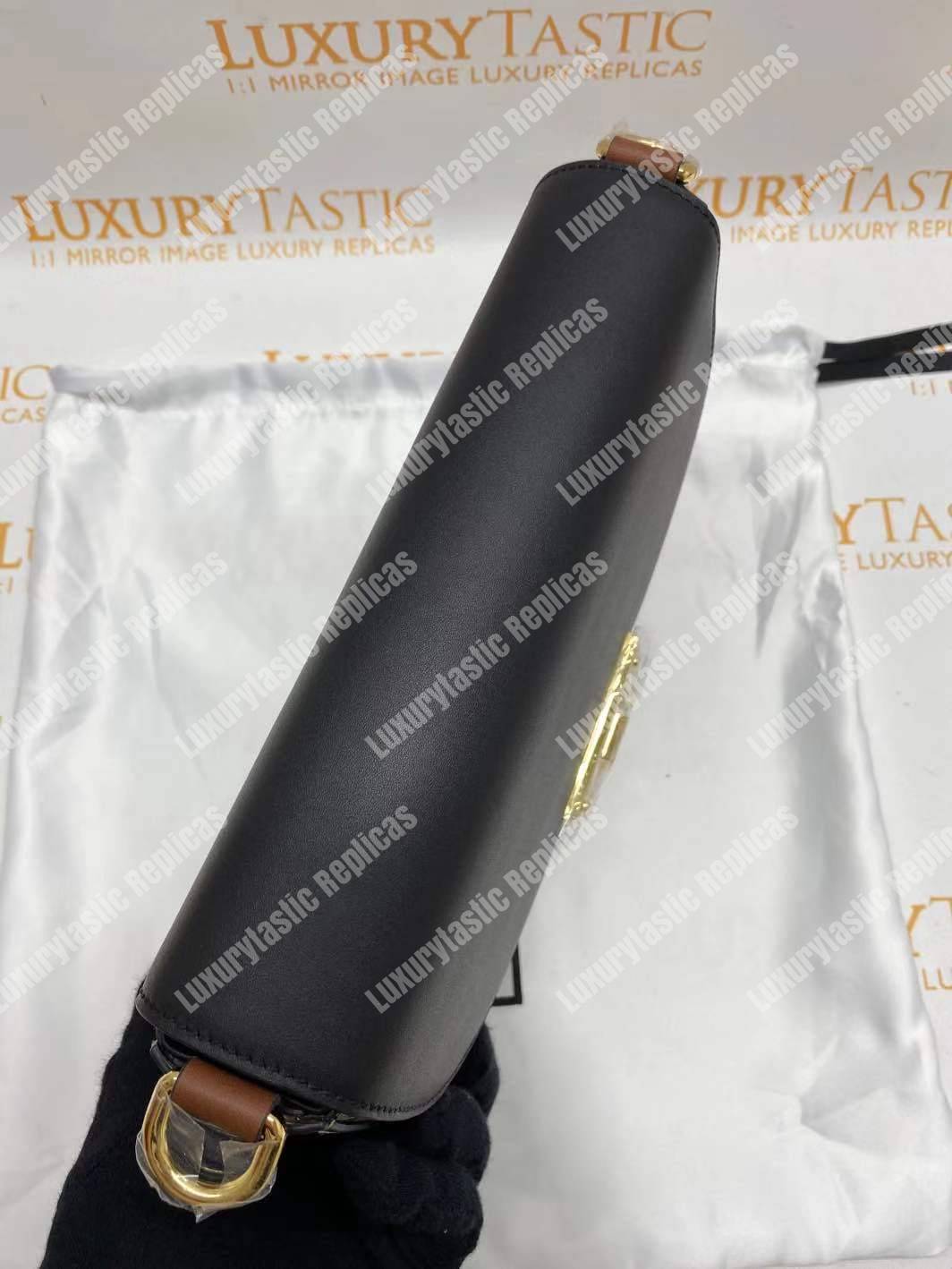 G*u*i padlock medium gg shoulder bag beige/ebony black