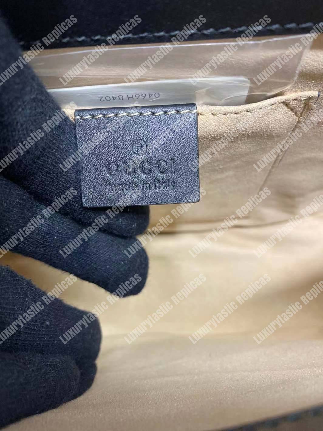 G*u*i padlock medium gg shoulder bag beige/ebony black