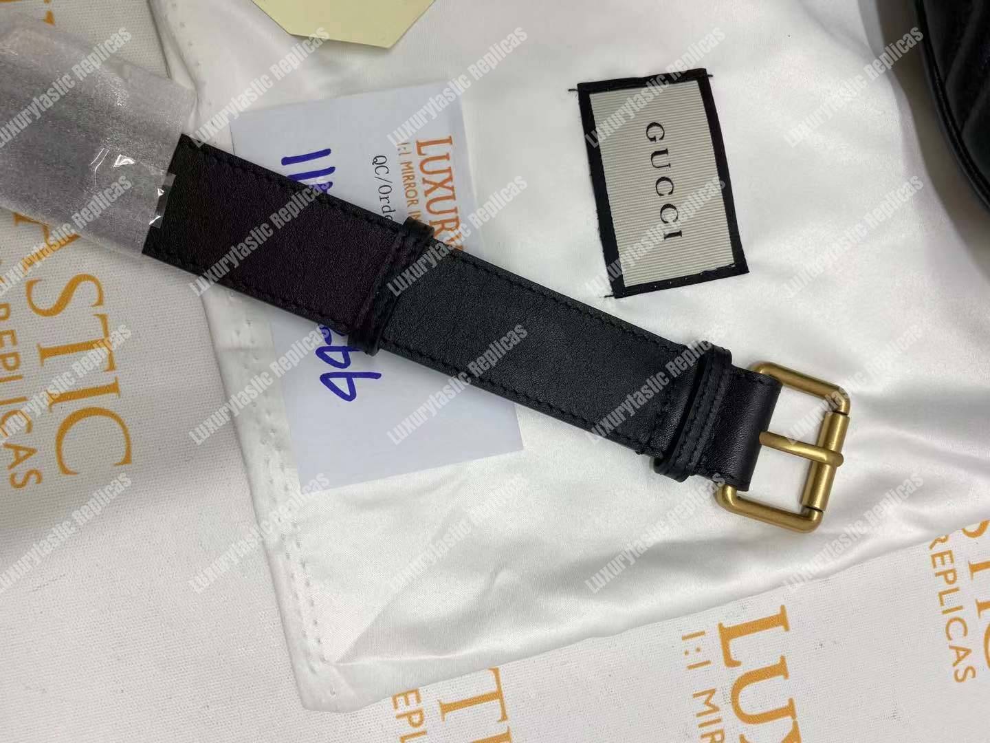 G*u*i gg marmont matelassé leather belt bag black