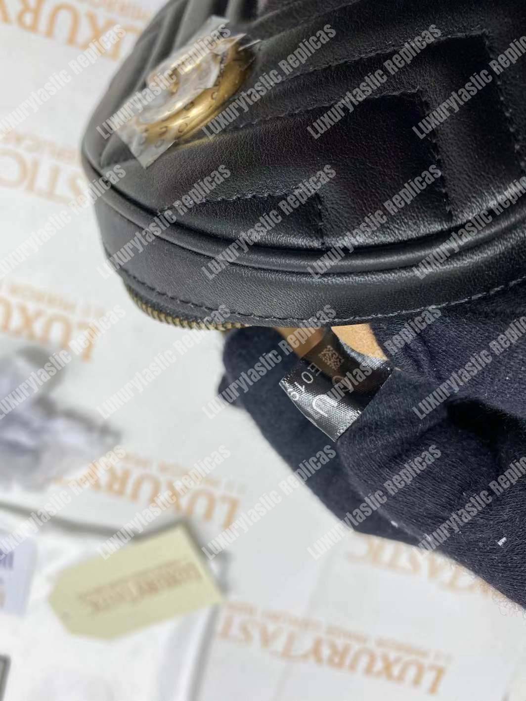 G*u*i gg marmont matelassé leather belt bag black