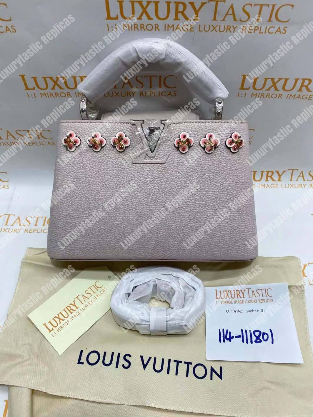 LV Capucines BB Taurillon Leather Rose Ballerine