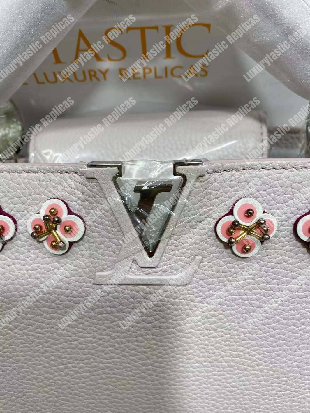 LV Capucines BB Taurillon Leather Rose Ballerine