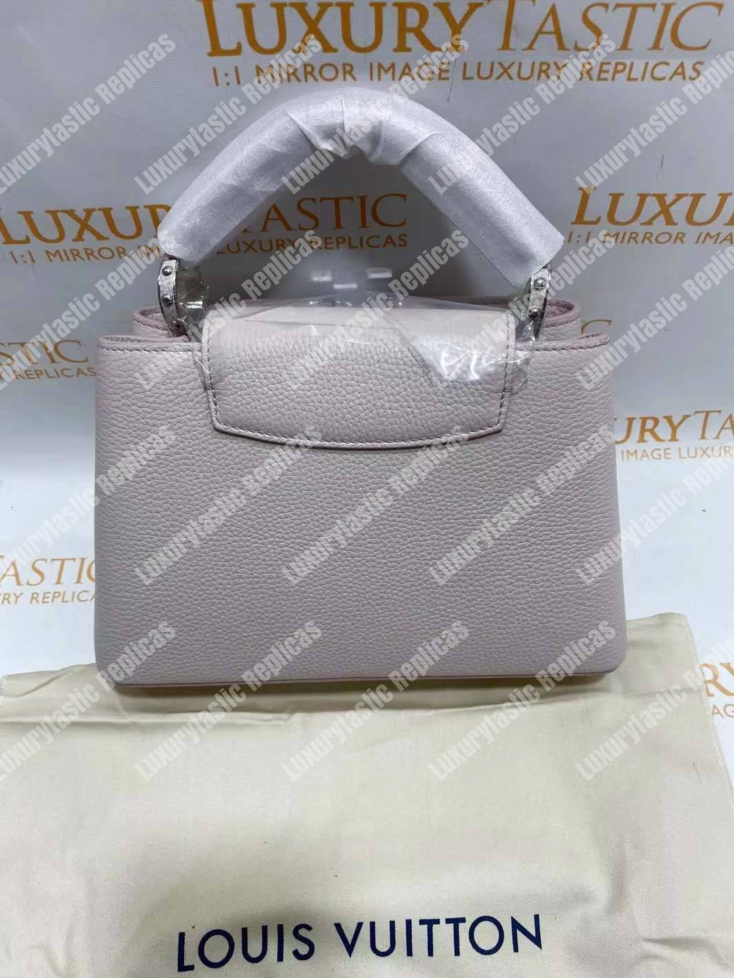 LV Capucines BB Taurillon Leather Rose Ballerine