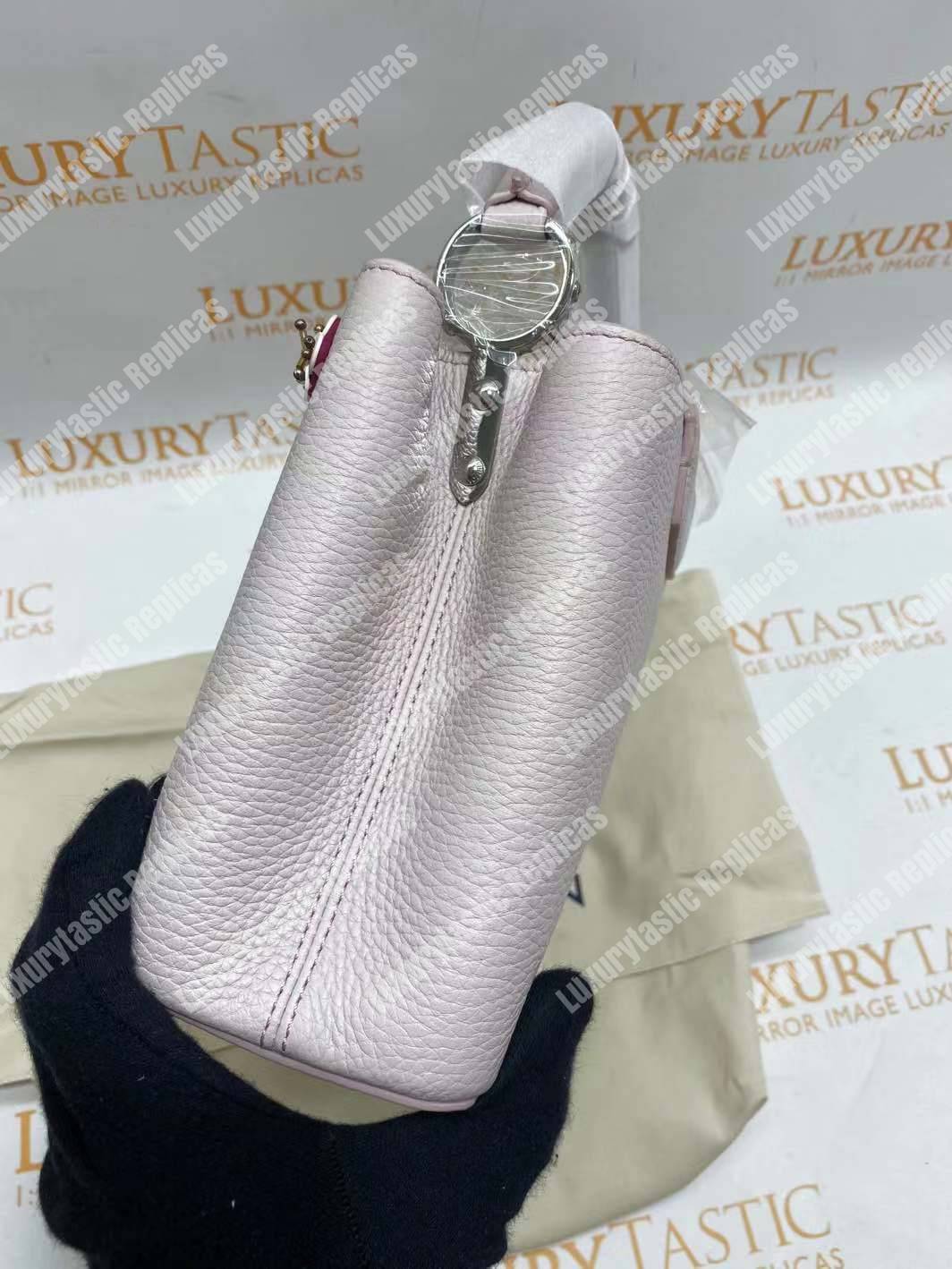 LV Capucines BB Taurillon Leather Rose Ballerine