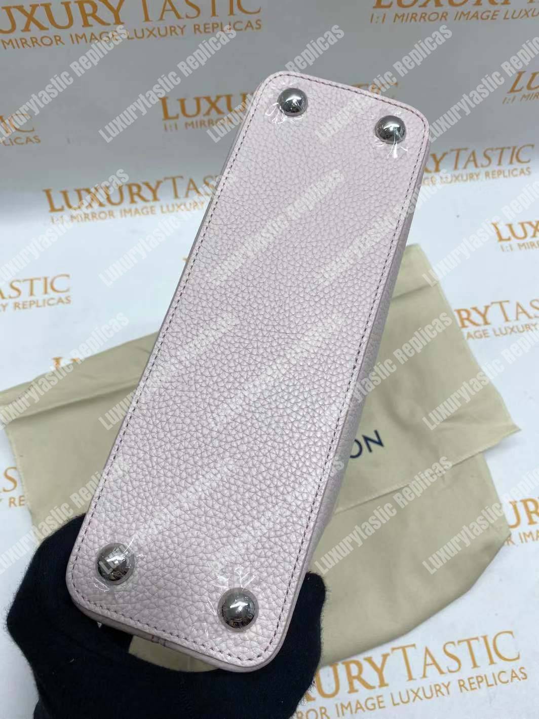 LV Capucines BB Taurillon Leather Rose Ballerine