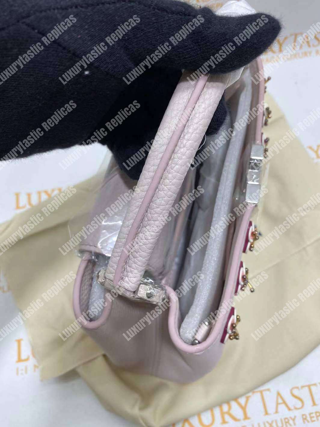 LV Capucines BB Taurillon Leather Rose Ballerine