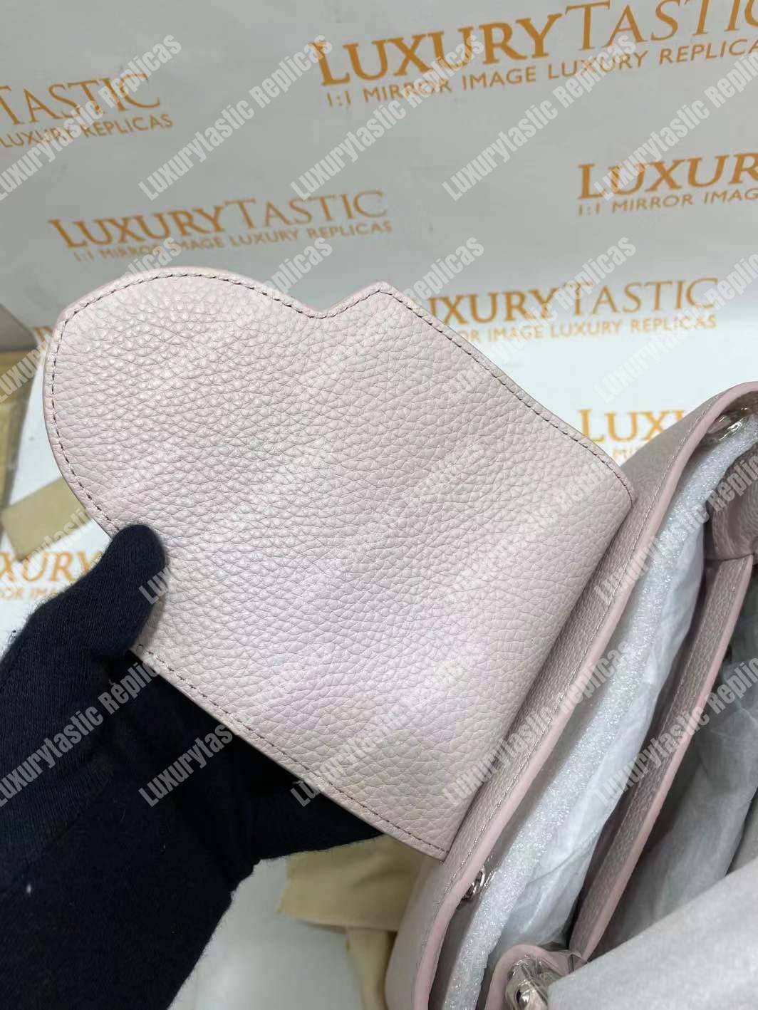 LV Capucines BB Taurillon Leather Rose Ballerine