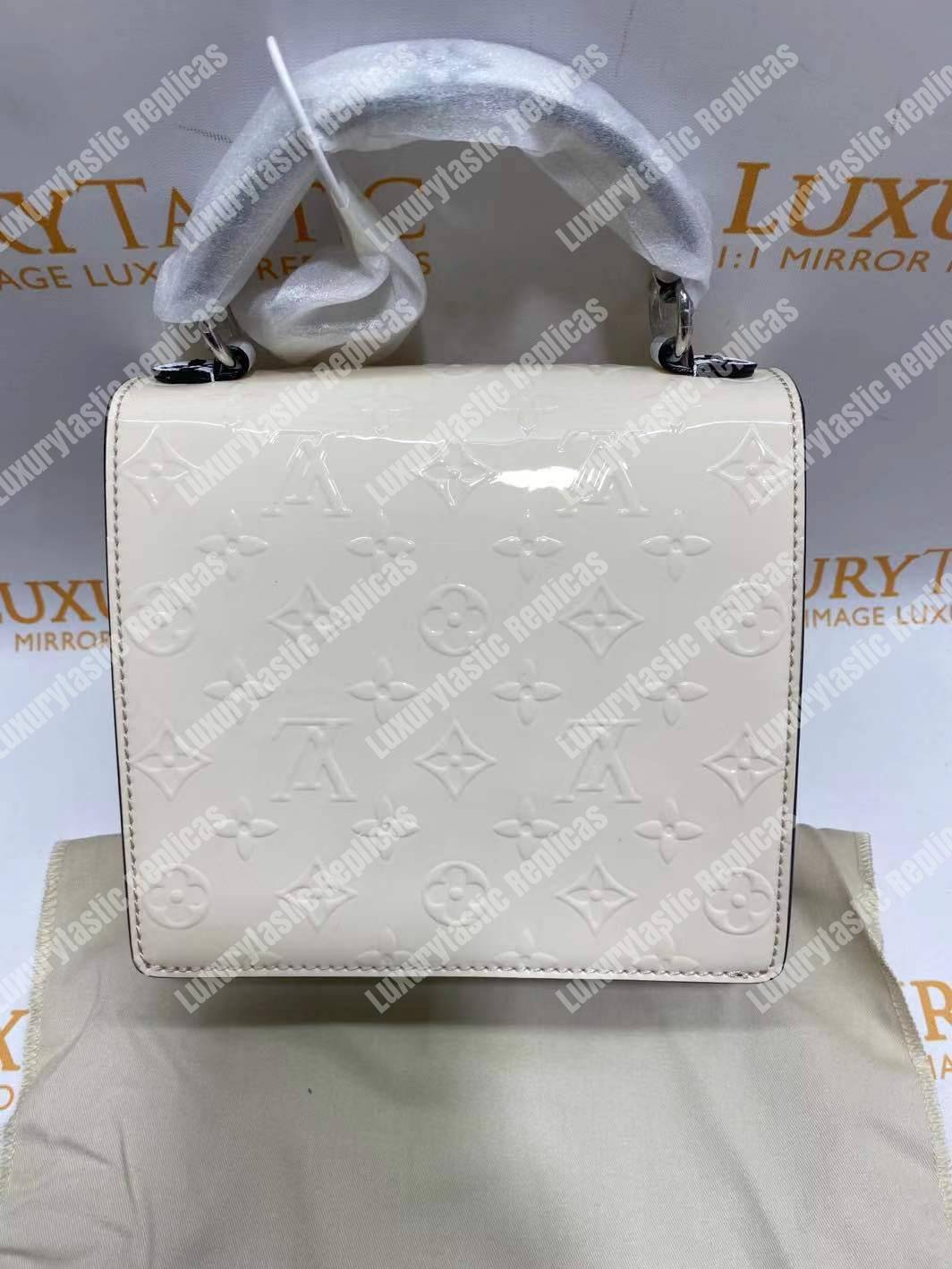 LV Spring Street Monogram Vernis Creme Beige
