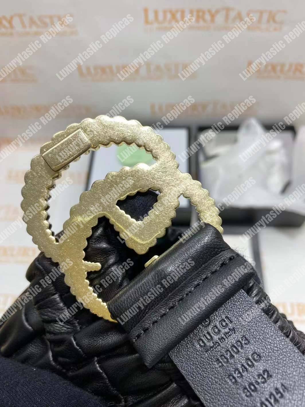 G*u*i belt with torchon double g buckle