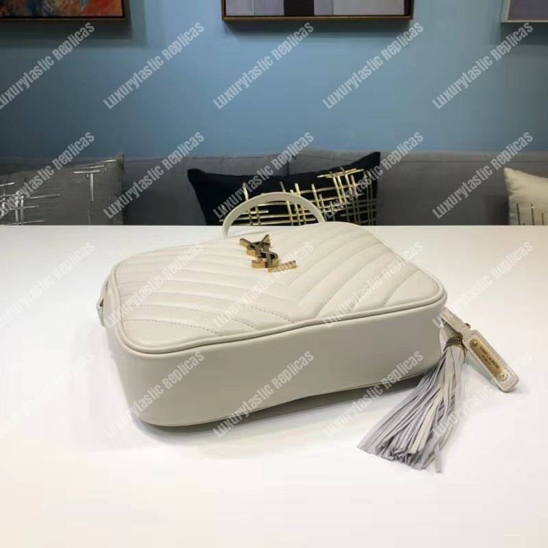 Saint Laurent Lou Camera Bag Matelasse Leather Blanc Vintage