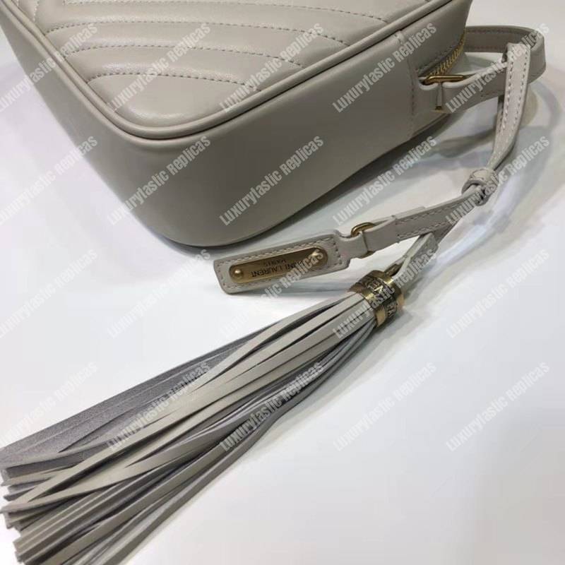 Saint Laurent Lou Camera Bag Matelasse Leather Blanc Vintage