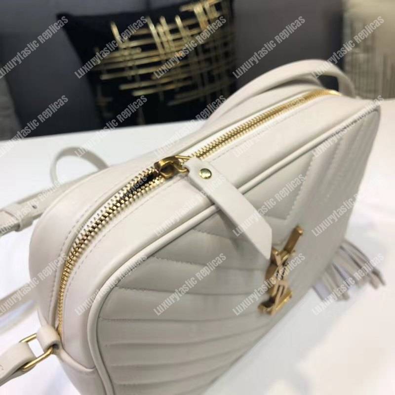 Saint Laurent Lou Camera Bag Matelasse Leather Blanc Vintage