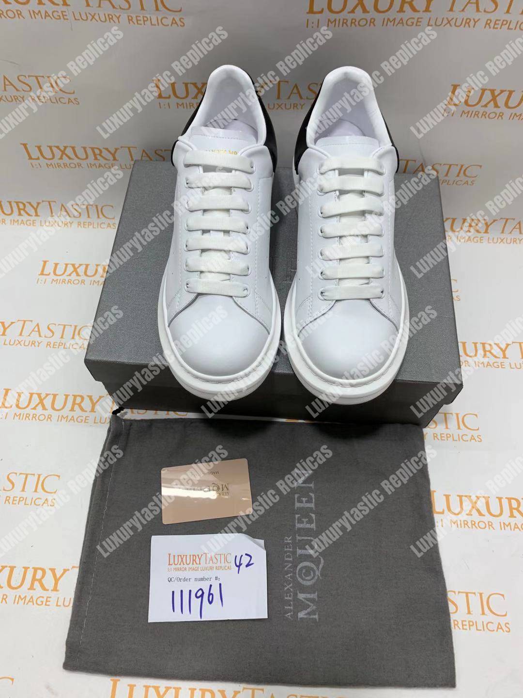 Harrods Alexander McQueen Leather Runway Sneakers White