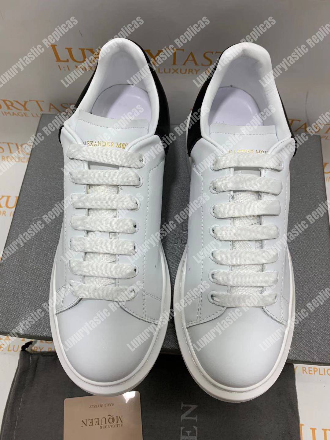 Harrods Alexander McQueen Leather Runway Sneakers White