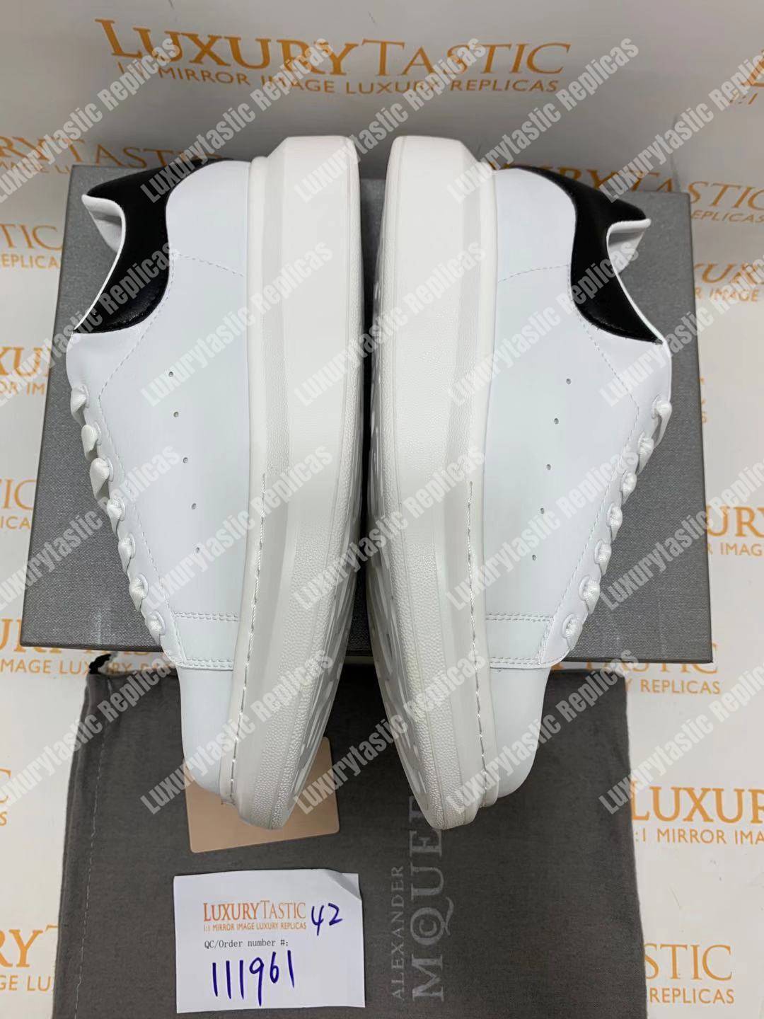 Harrods Alexander McQueen Leather Runway Sneakers White