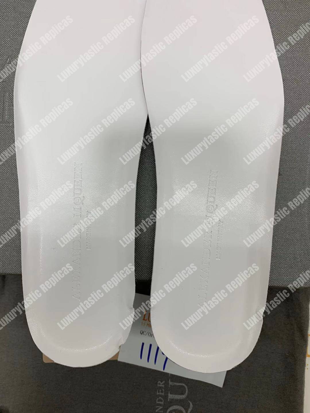 Harrods Alexander McQueen Leather Runway Sneakers White