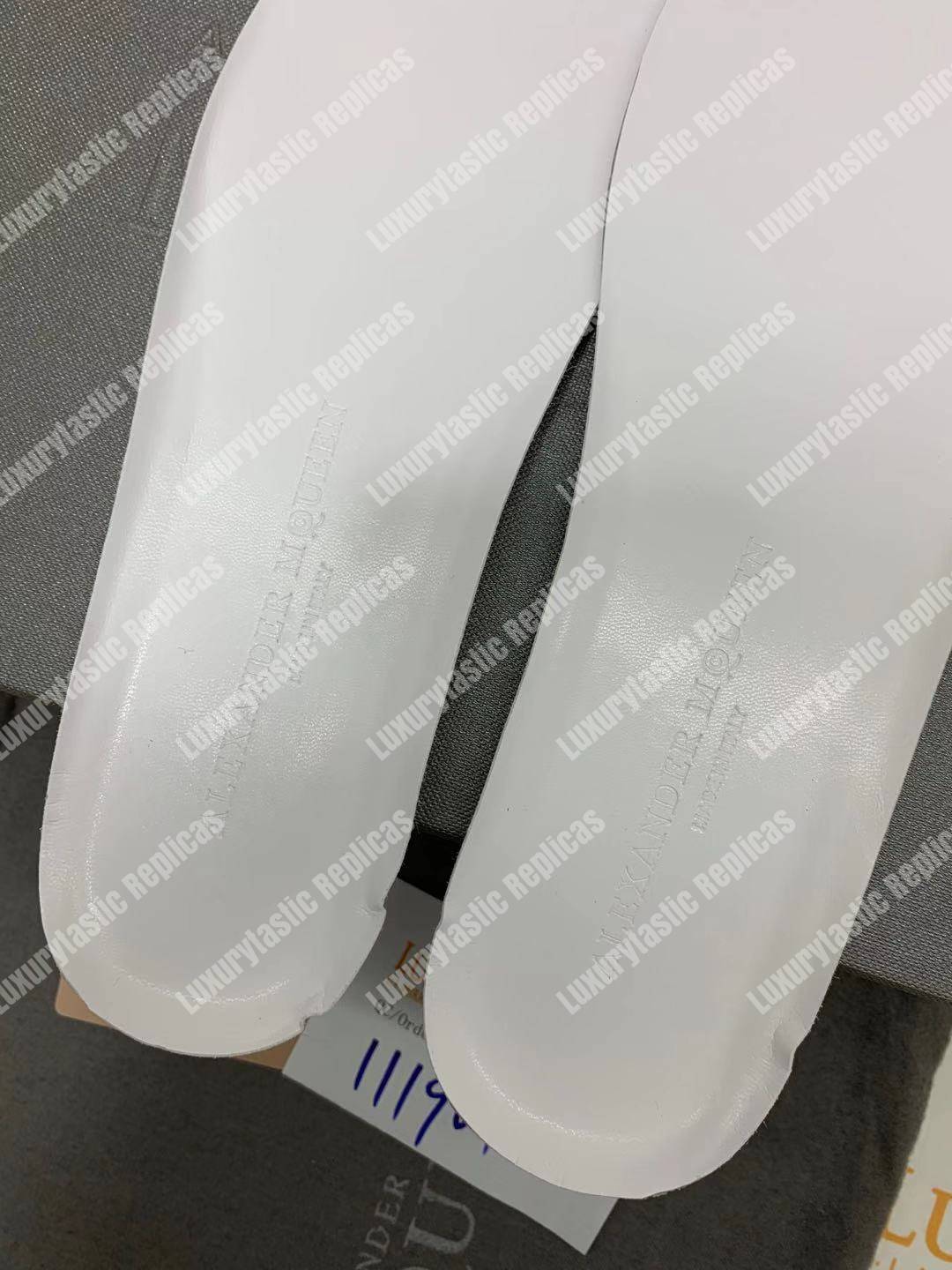 Harrods Alexander McQueen Leather Runway Sneakers White