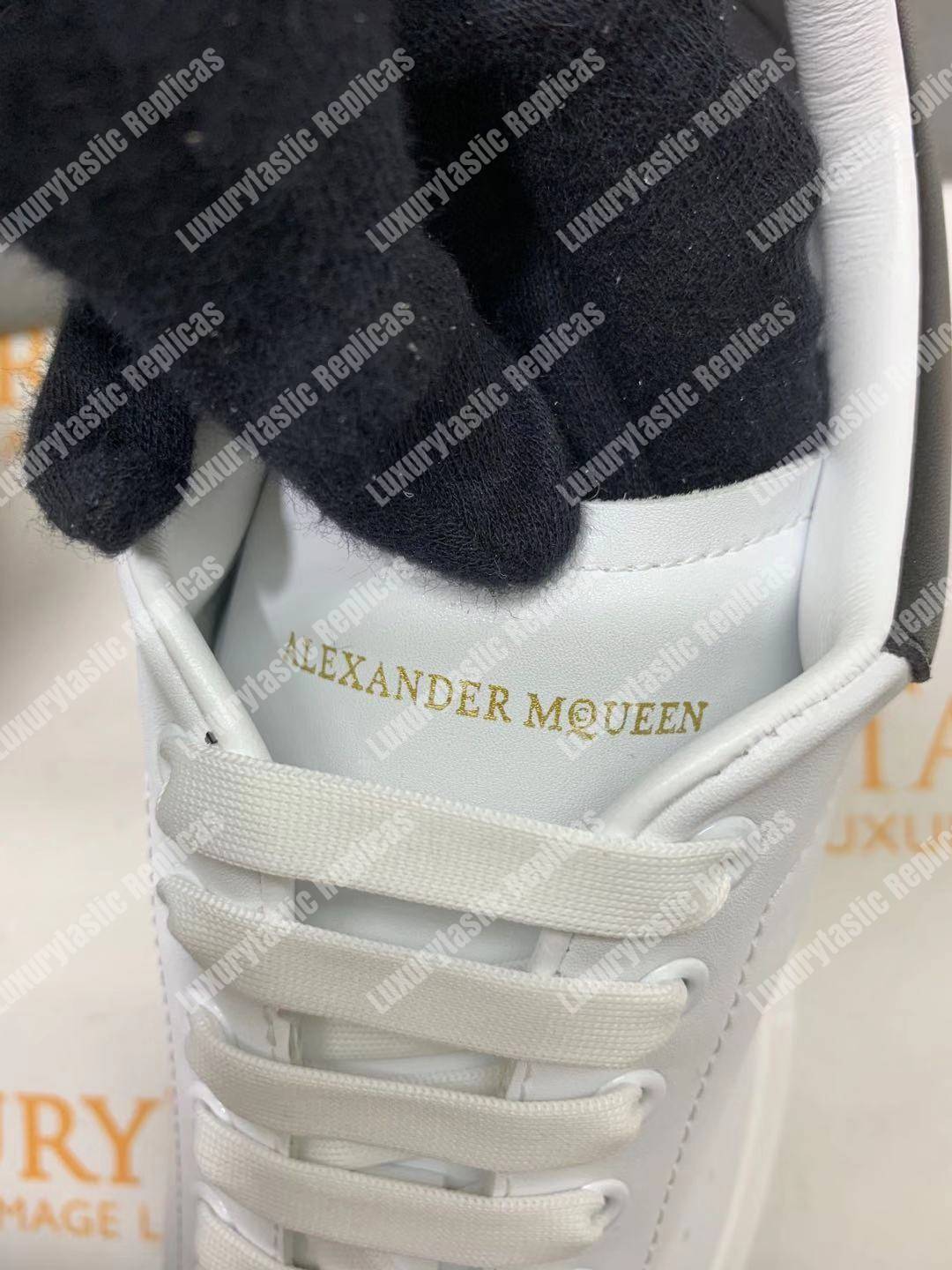 Harrods Alexander McQueen Leather Runway Sneakers White