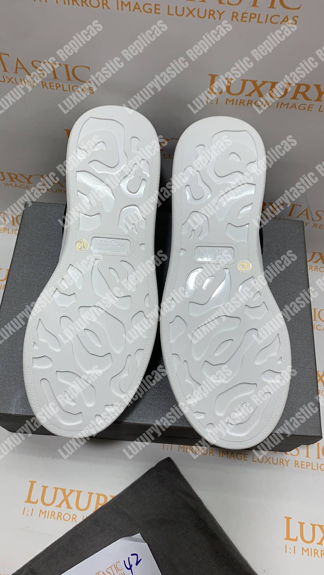 Harrods Alexander McQueen Leather Runway Sneakers White