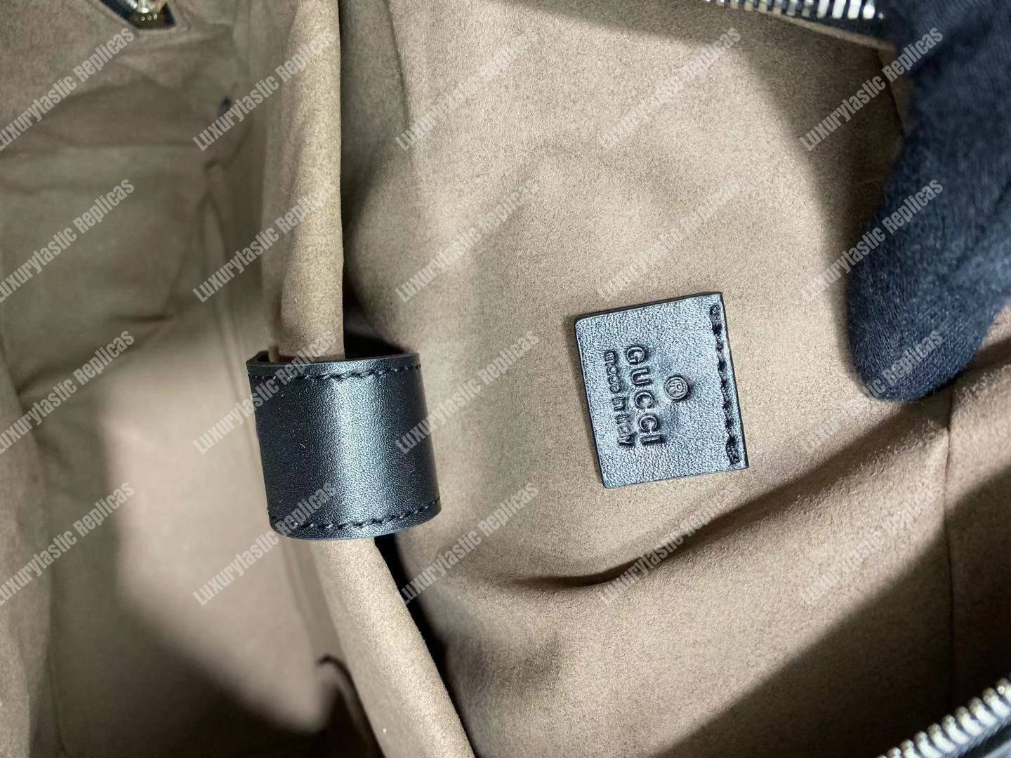 G*u*i signature leather backpack black