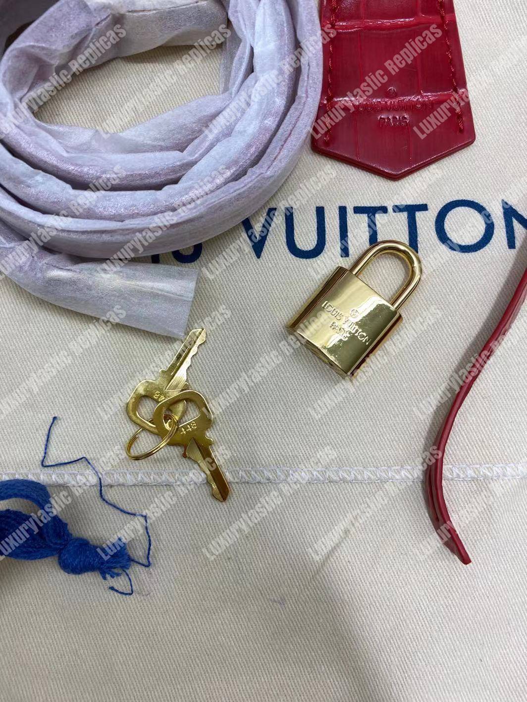 LV Alma BB Crocodilien Brillant Cerise