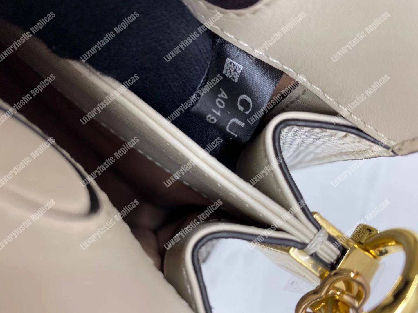 G*u*i ophidia small snakeskin shoulder bag grey