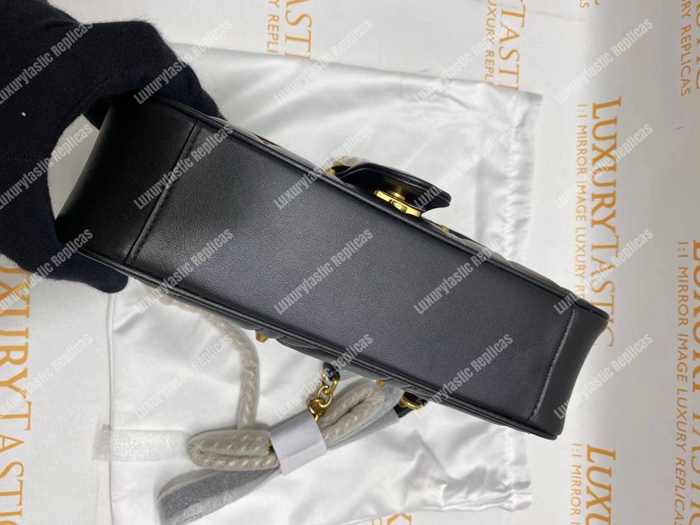 G*u*i gg marmont small matelassé shoulder bag with pearls black