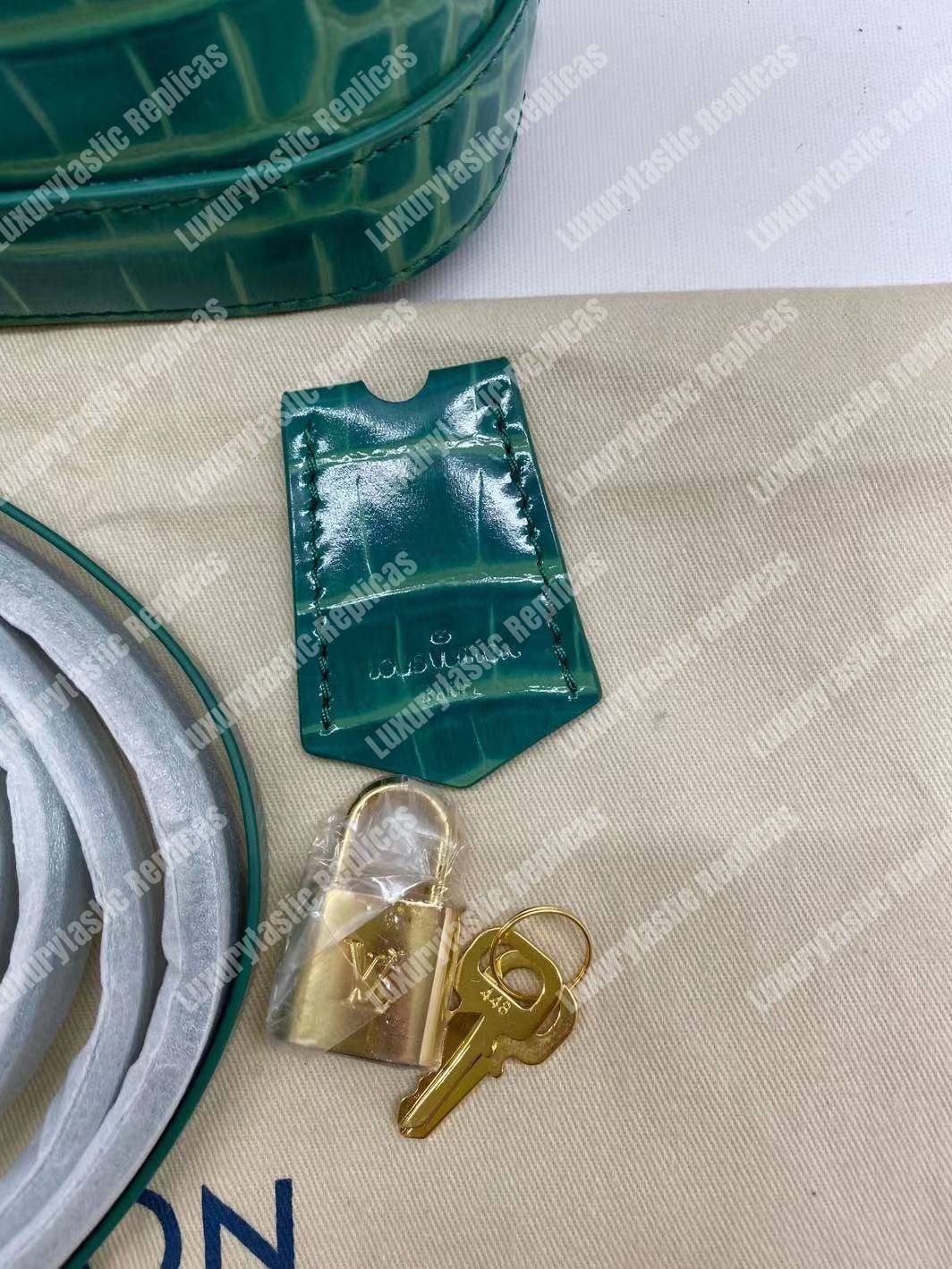 LV Alma BB Crocodilien Brillant Bleu Canard Blue