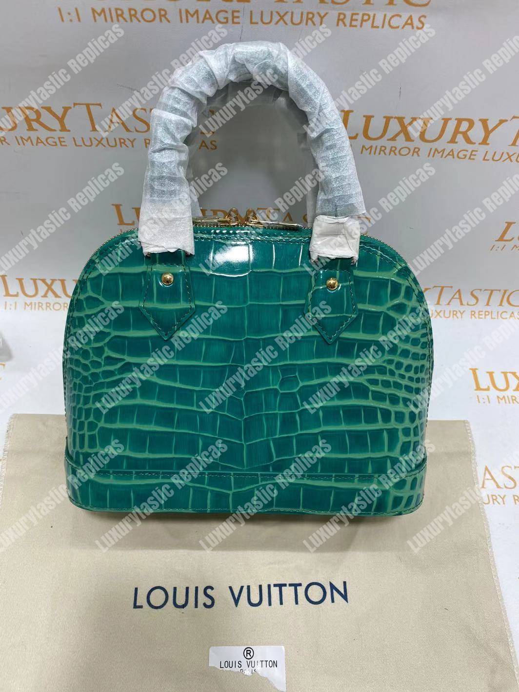 LV Alma BB Crocodilien Brillant Bleu Canard Blue
