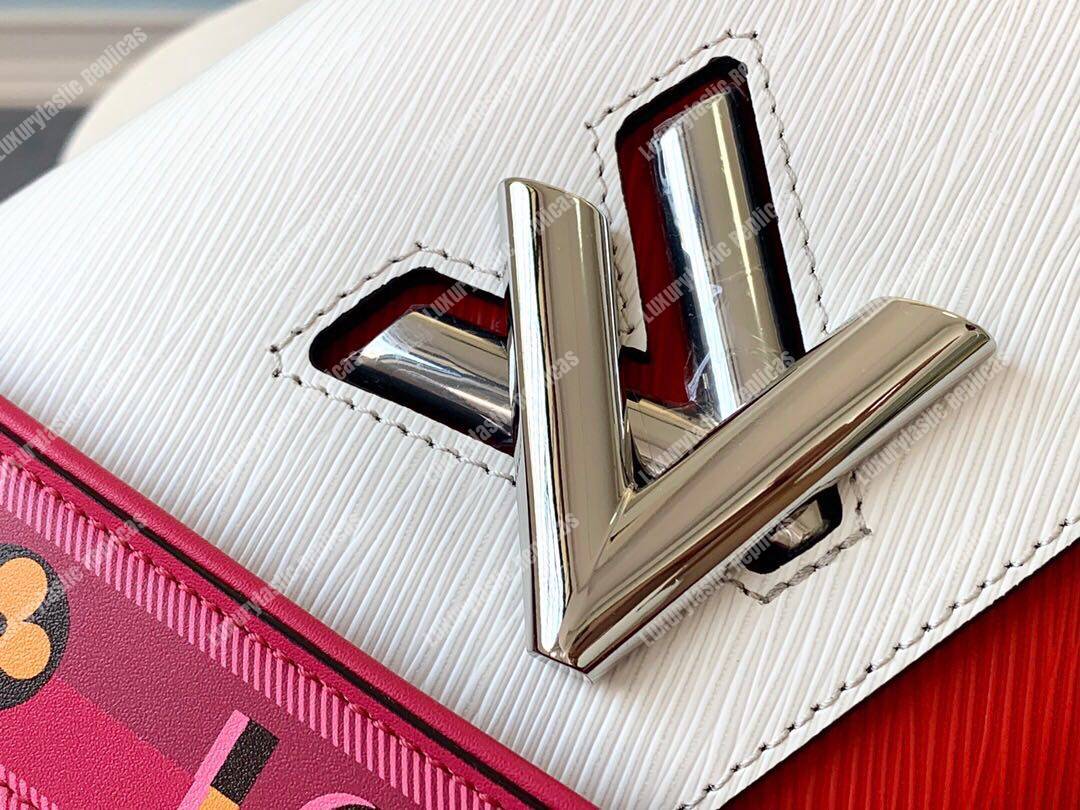 LV Twist MM Epi Blanc/Scarlet