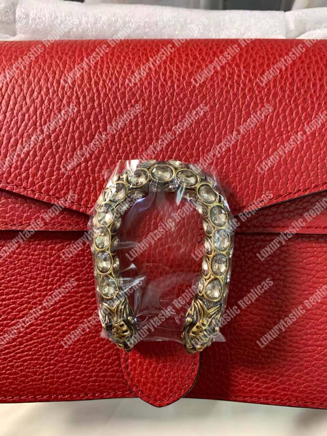 G*u*i dionysus small shoulder bag hibiscus red leather