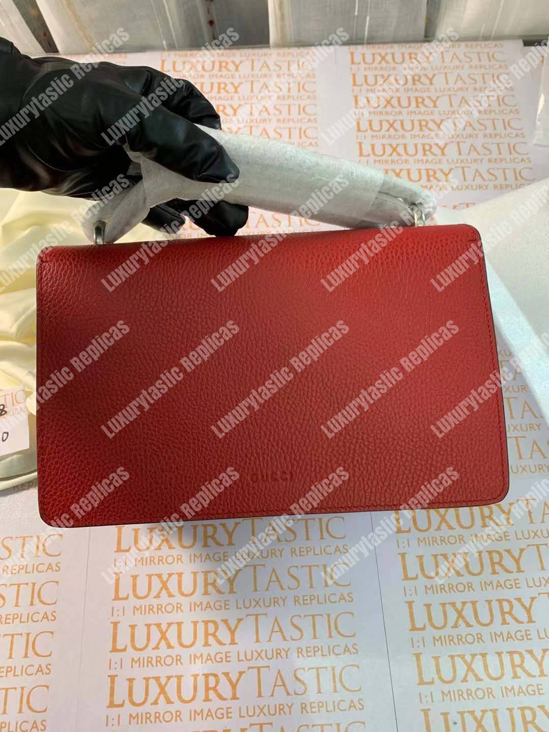 G*u*i dionysus small shoulder bag hibiscus red leather