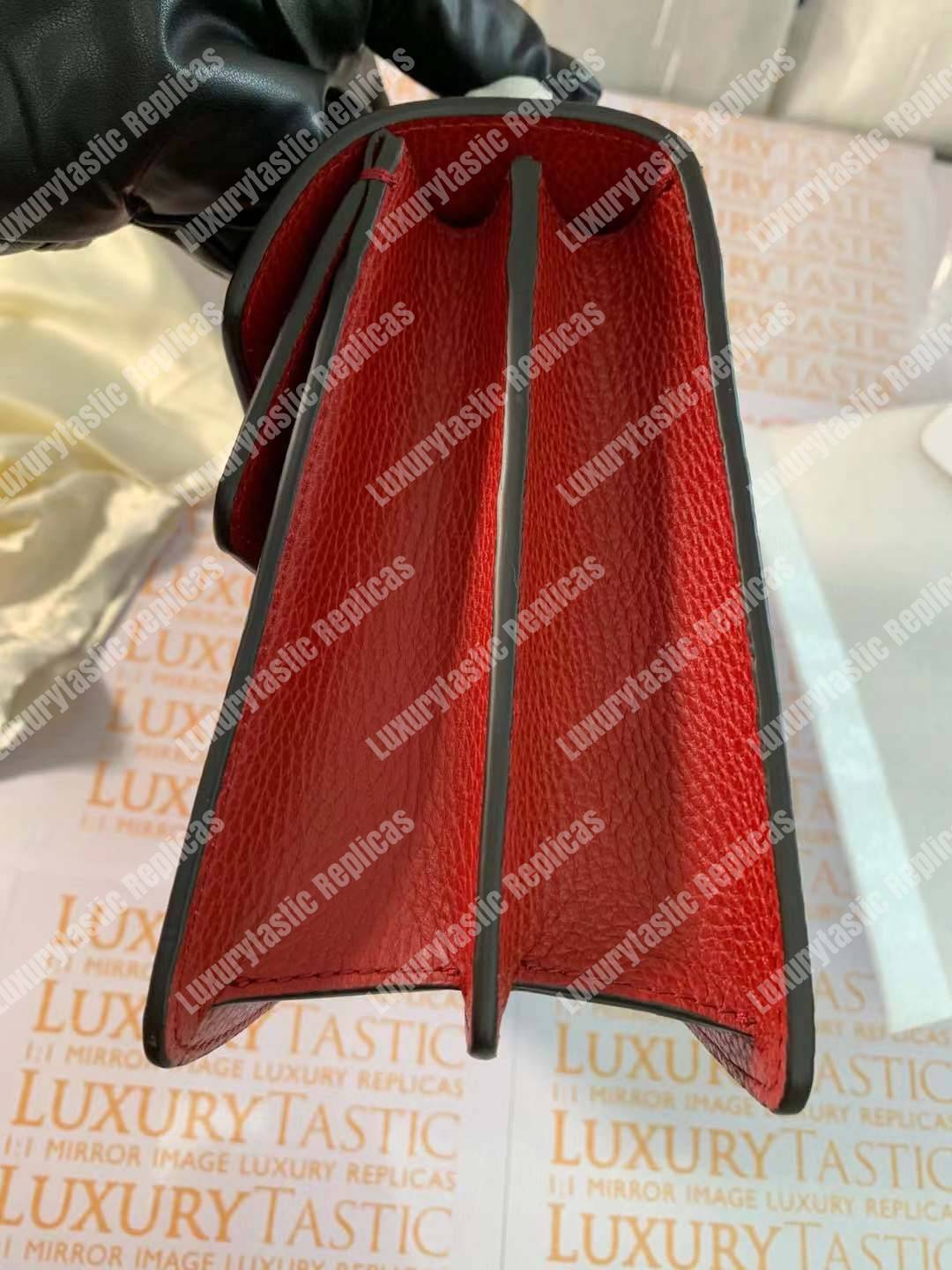 G*u*i dionysus small shoulder bag hibiscus red leather