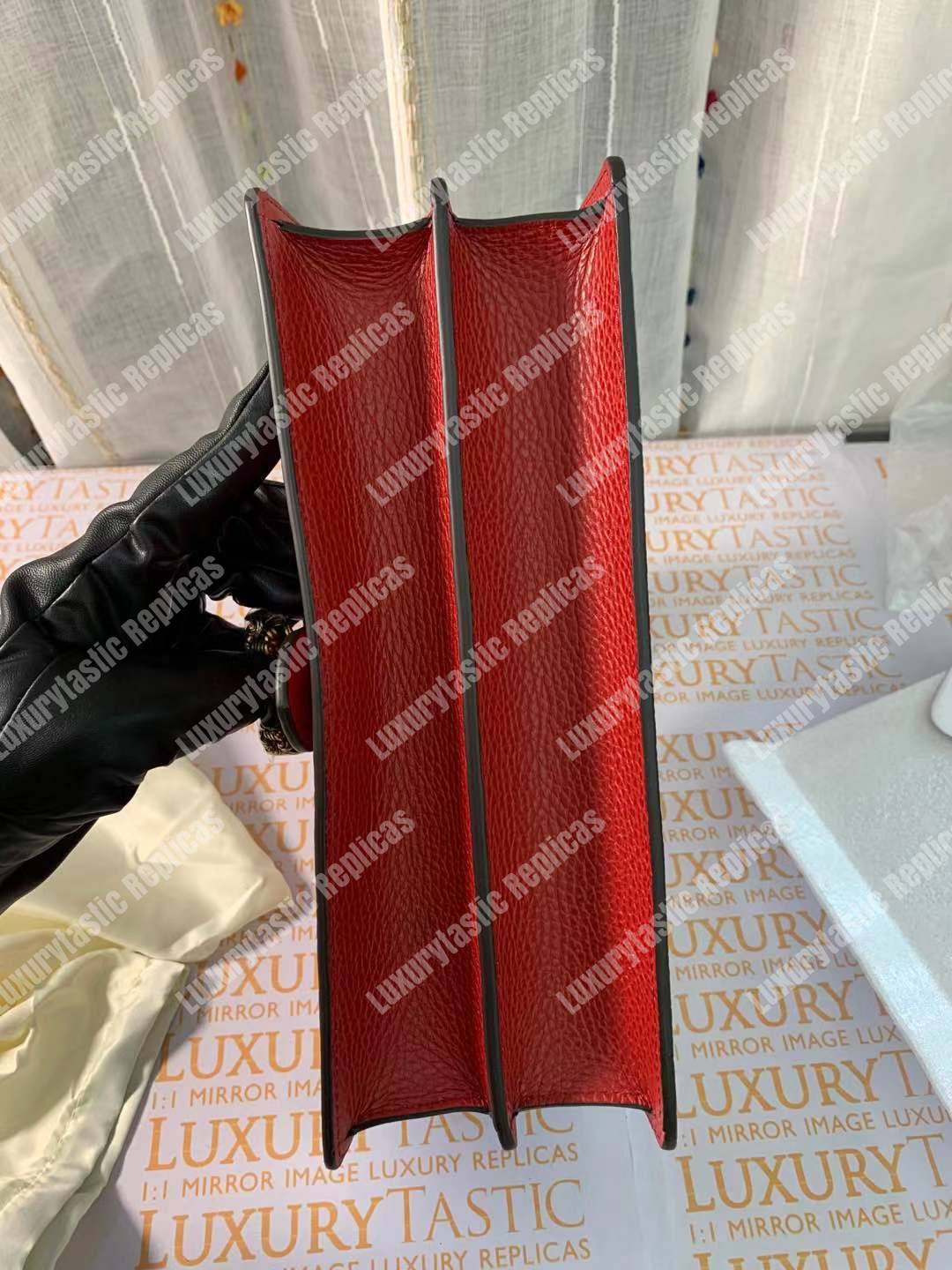 G*u*i dionysus small shoulder bag hibiscus red leather