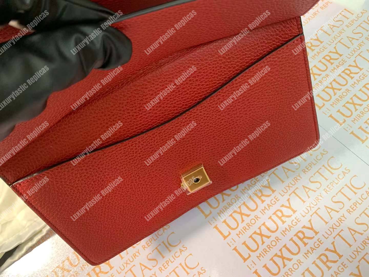 G*u*i dionysus small shoulder bag hibiscus red leather